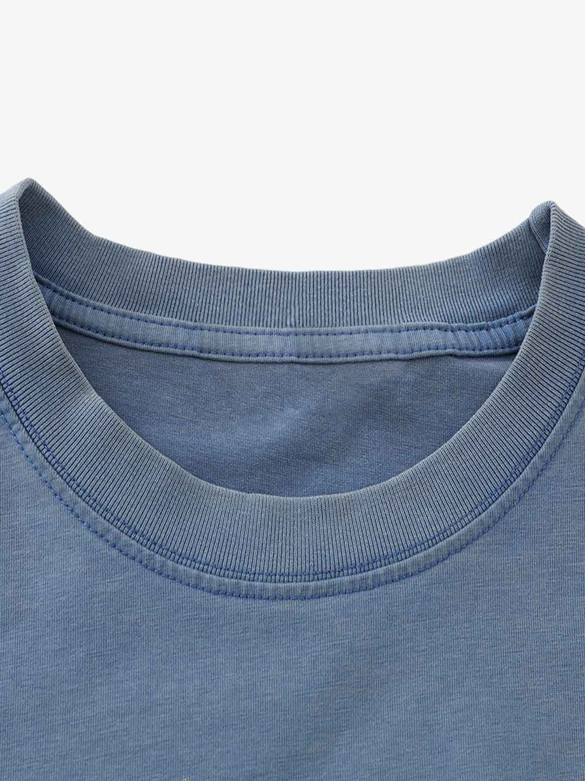 Street Color Matching Faux Two-piece Printed T-shirt 