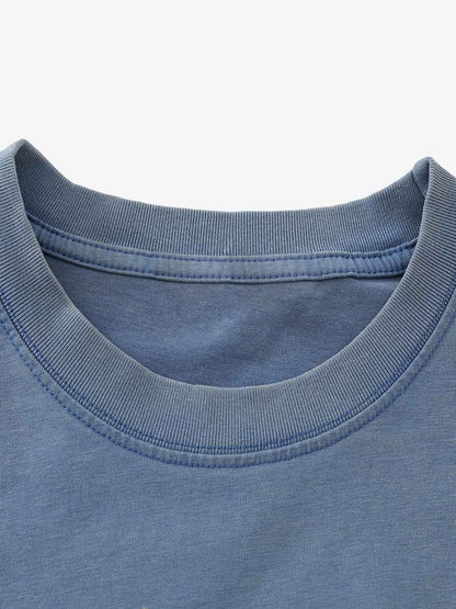 Street Color Matching Faux Two-piece Printed T-shirt 