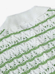 Retro Open-Knit Polo Shirt 