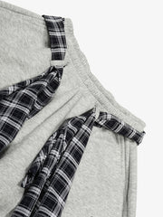 Stylish Wide-Leg Pants with Plaid Tie Belt for Women - Perfect for Casual and Fashionable Looks 