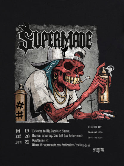 Graphic Tee with Bold Skull Design for Men 