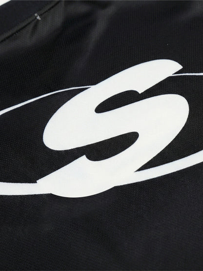 Polyester Desert Print V-Neck T-Shirt with Supermade Logo and Cactus Design 