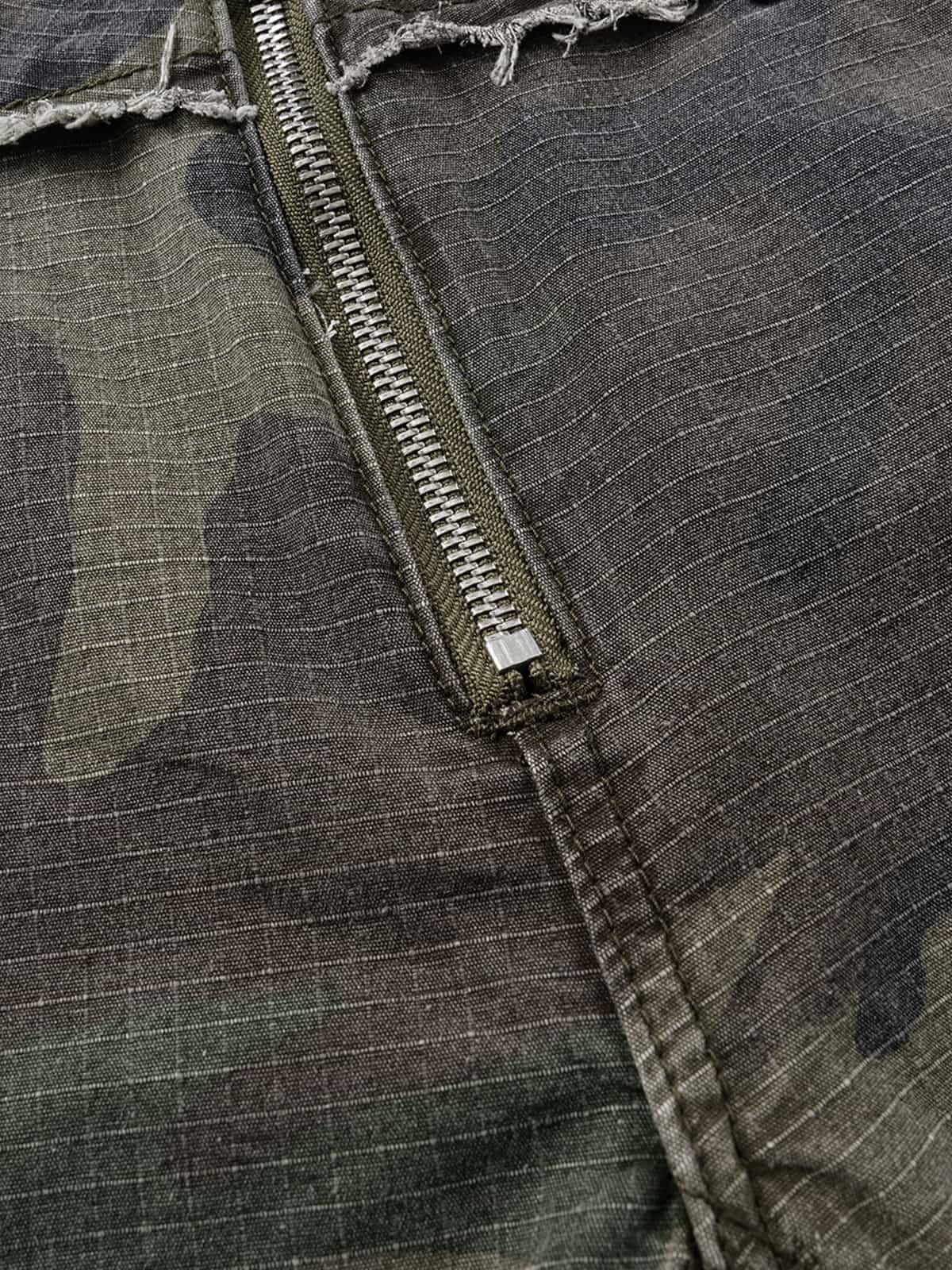 Ripstop Camo Cargo Pants – Utility Pocket Military-Inspired Trousers
