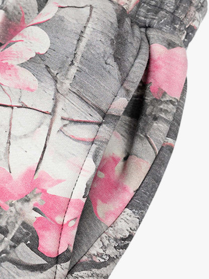 Gothic Devil Graphic Fleece-Lined Wide-Leg Sweatpants 