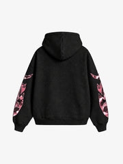 Waffle-Knit Camo Appliqué Embroidered Hoodie & Wide-Leg Sweatpants Set