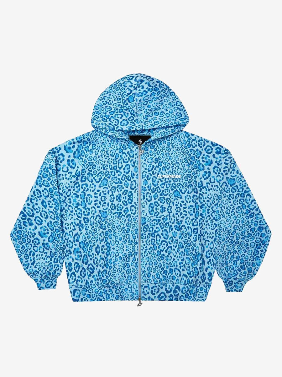 Leopard Print Zip-Up Hoodie