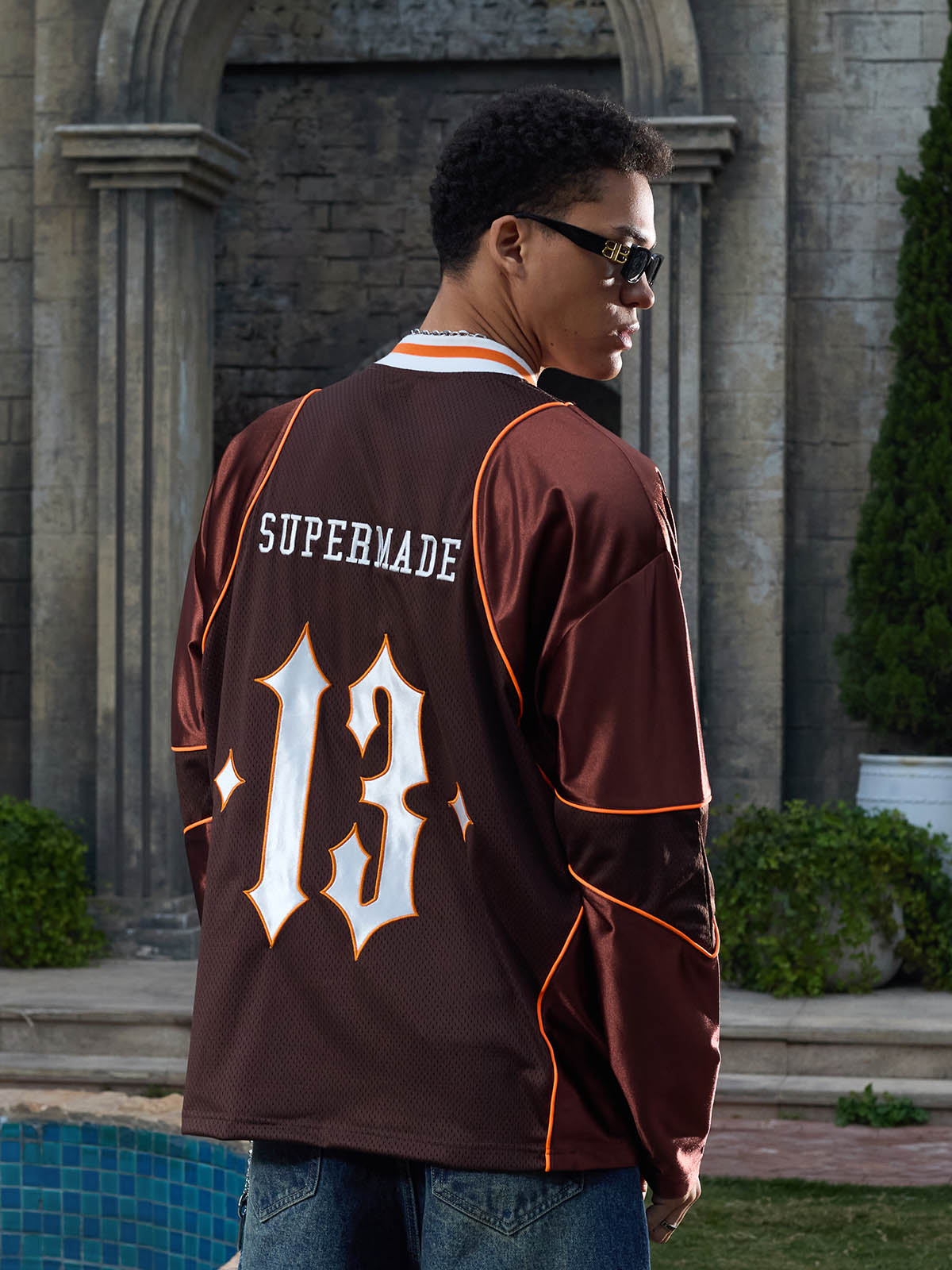 Supermade American Gothic Font Satin Mesh Jersey 