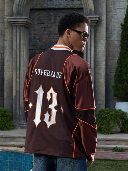 Supermade American Gothic Font Satin Mesh Jersey 