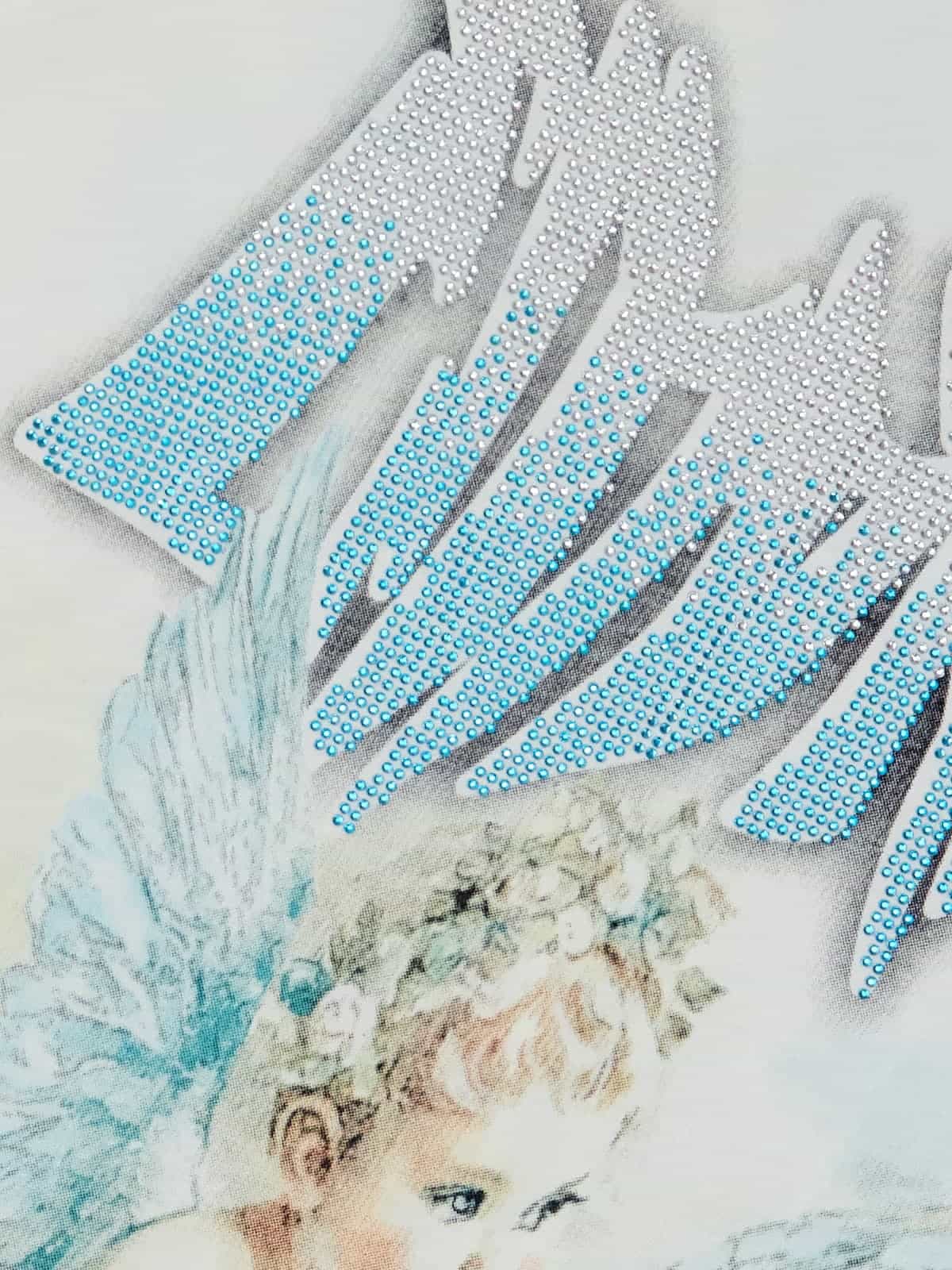 Retro Street Peace Dove Angel Rhinestone T-Shirt 