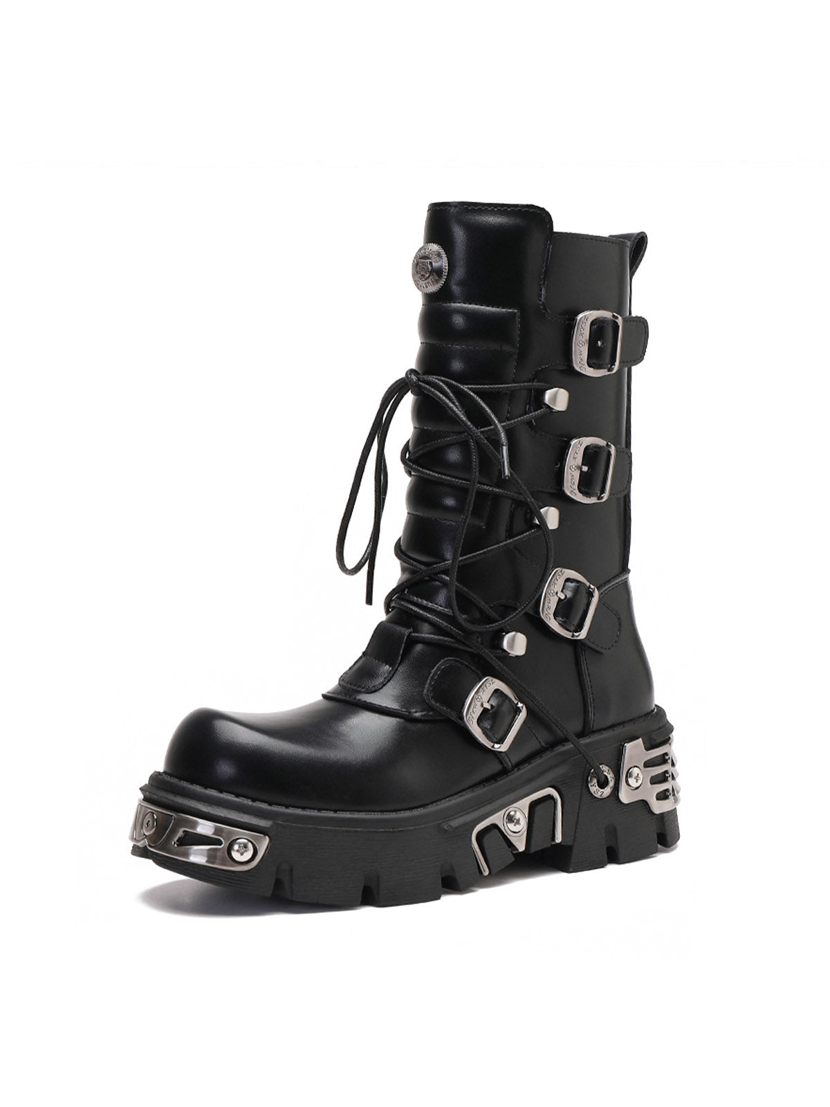 Metal Punk Style Workwear Platform Boots Thesupermade®