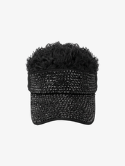 Rhinestone Faux Fur Sun Hat