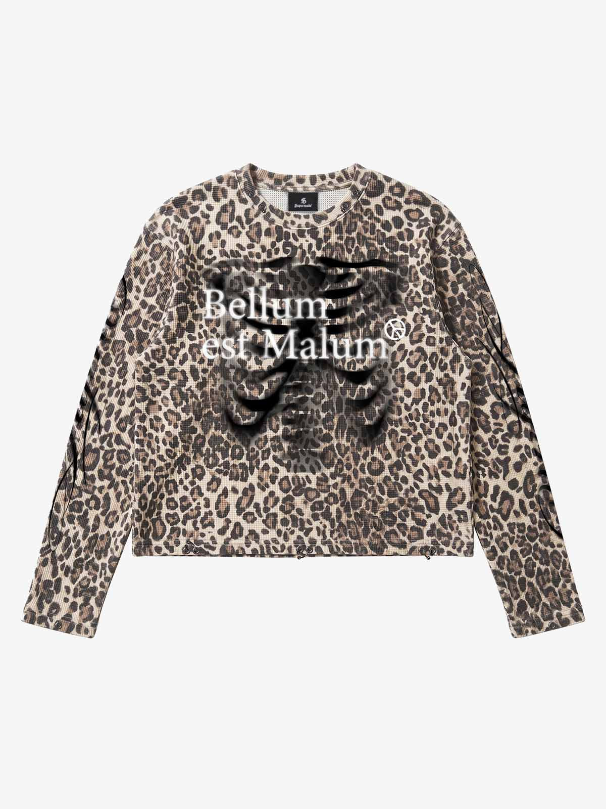 Skeleton Graphic Tongue-Stud Long Sleeve Tee