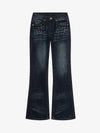 Thesupermade Metallic Studded Low Rise Bootcut Jeans