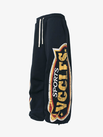 Stylish Wide-Leg Pants with Patriotic Print for Casual Wear 