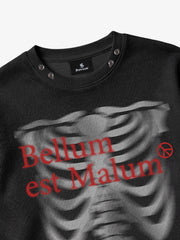 Skeleton Graphic Tongue-Stud Long Sleeve Tee