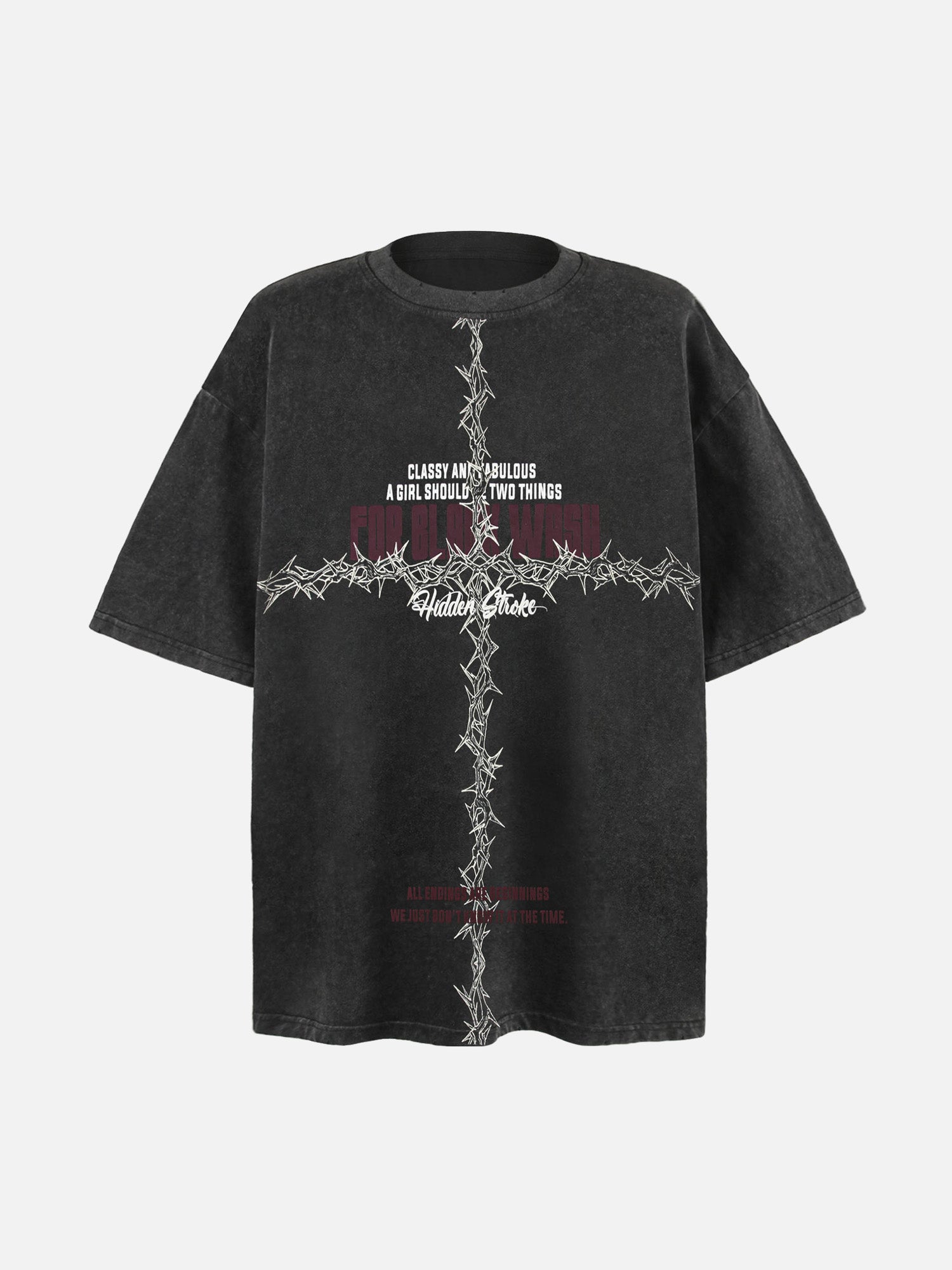 American Retro Washed Distressed Thorns T-shirt