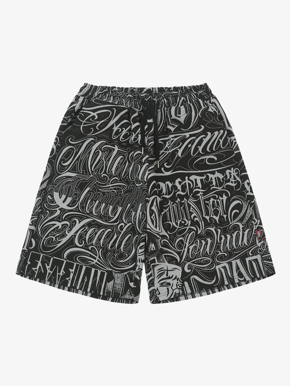 Schwarze und weiße Lounge-Shorts mit Grafikmuster