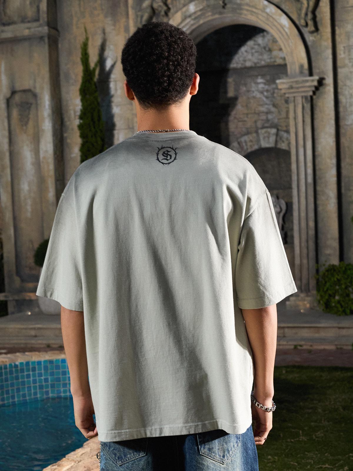 Supermade Distressed Rebellious Gun and Cross Print T-Shirt 