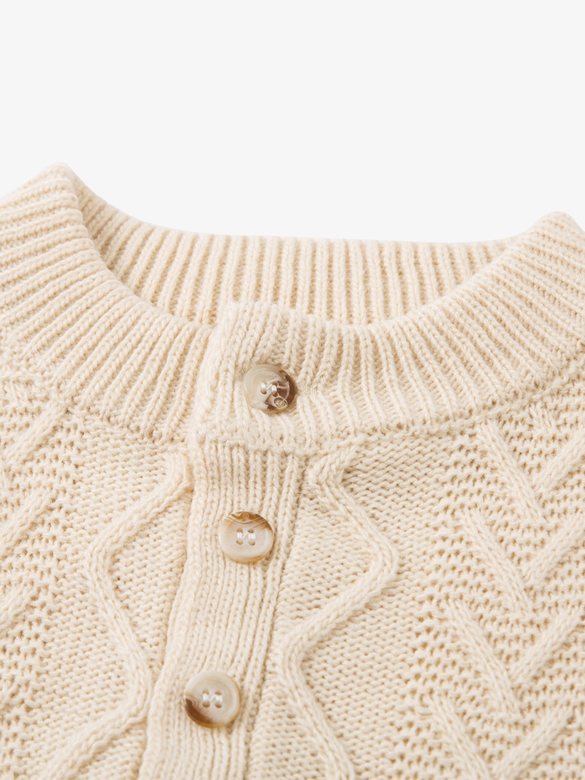 Elegant Cable Knit Sweater with Button Placket for Women 