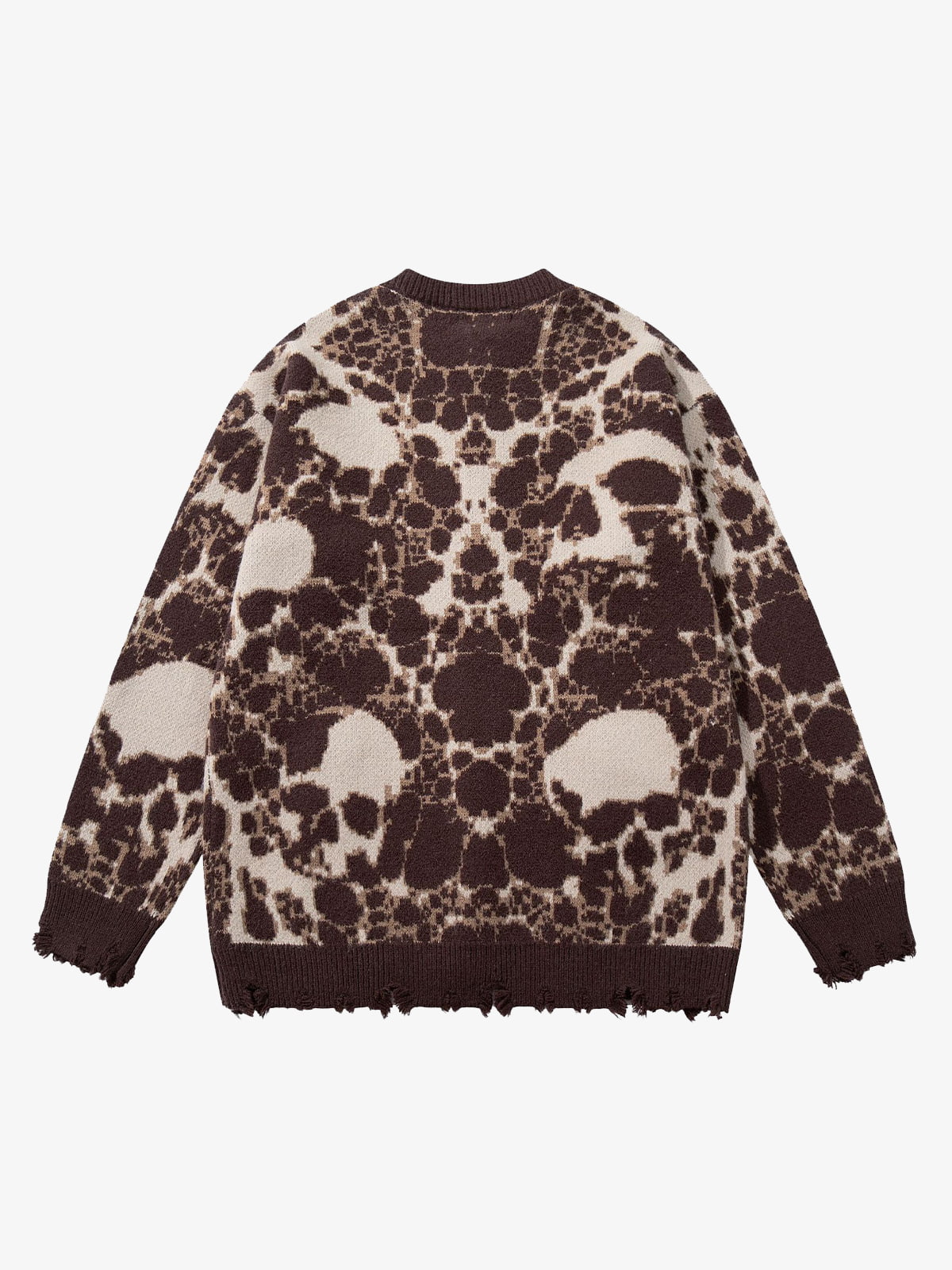 Skull Pattern Knit Sweater for Casual and Fashionable Looks 