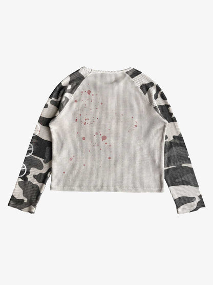 Camo Waffle Raglan Long Sleeve Tee