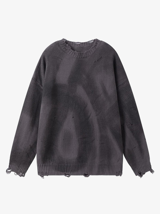 Inkjet Damaged Knitted Sweater 