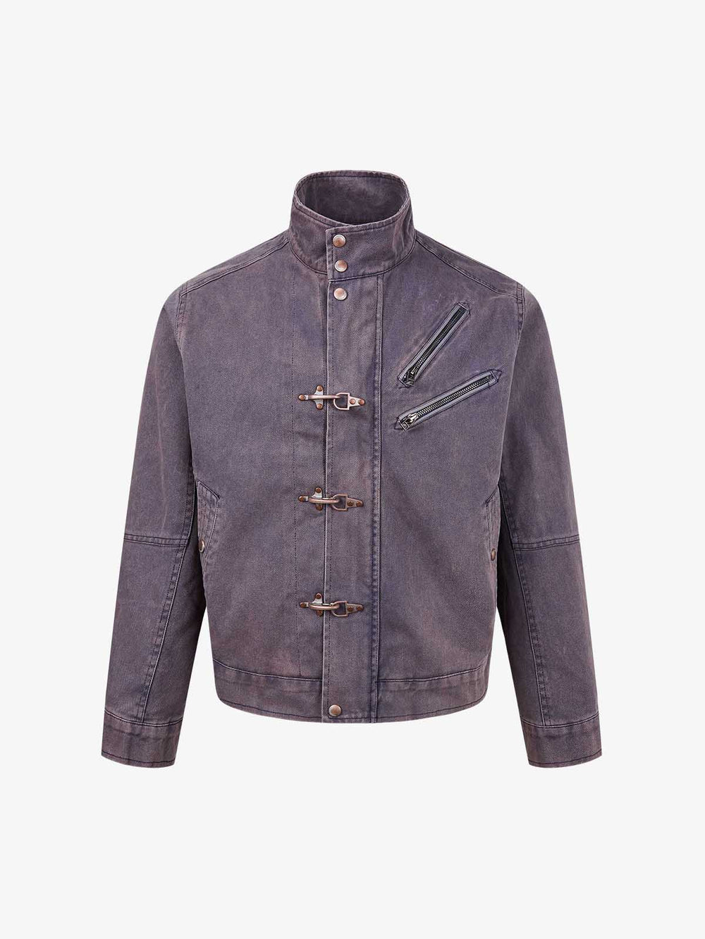 Distressed Metal Buckle Jacket