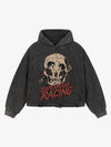 Skull Thorn Graphic Distressed Hoodie