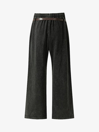 Wide-Leg Trousers with Adjustable Belt for Casual and Everyday Wear 