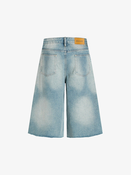 Vintage Raw Edge Cropped Jeans 