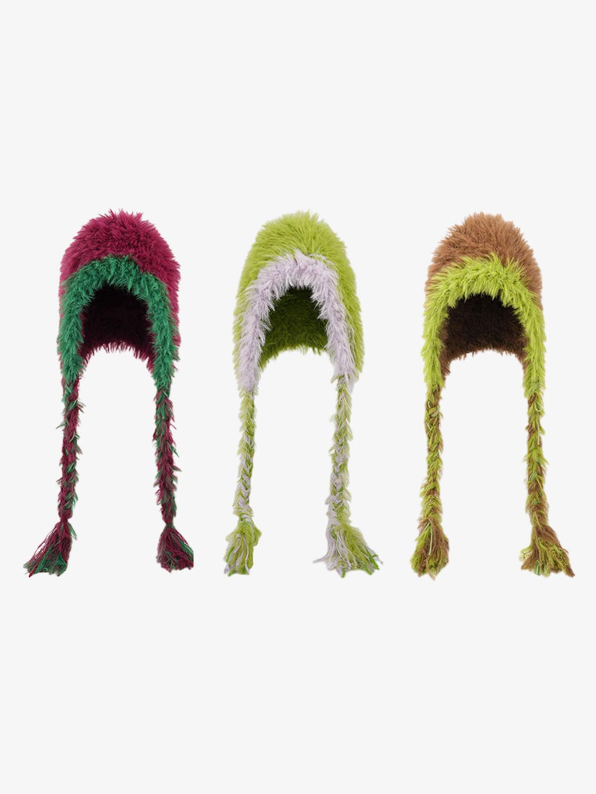 Colorful Fuzzy Winter Hat with Tassels for Festive Season 