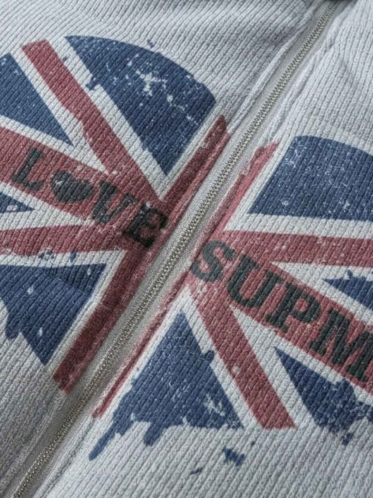 Union Jack Heart Graphic Padded Coat