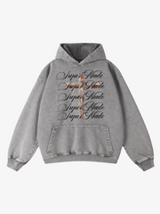 Hoodie mit Kreuzgrafik im Used-Look
