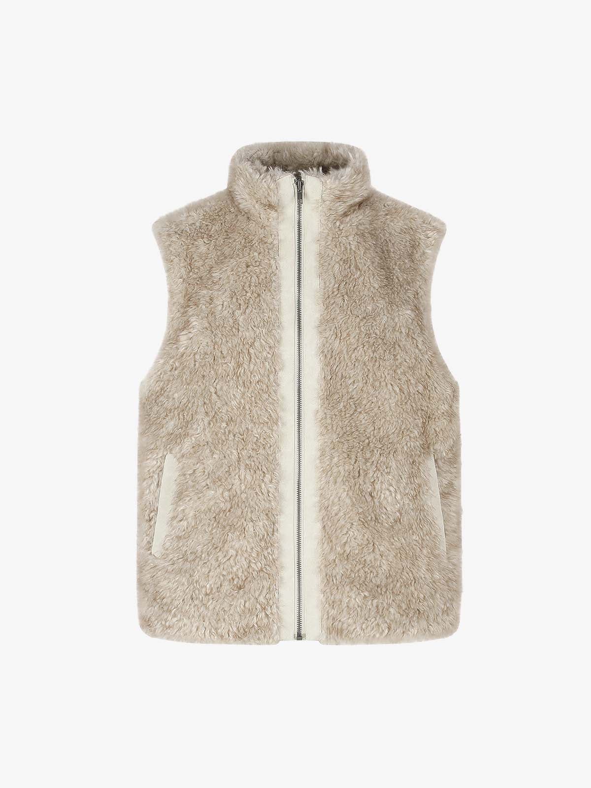 Stand-Collar Zip Fleece Vest