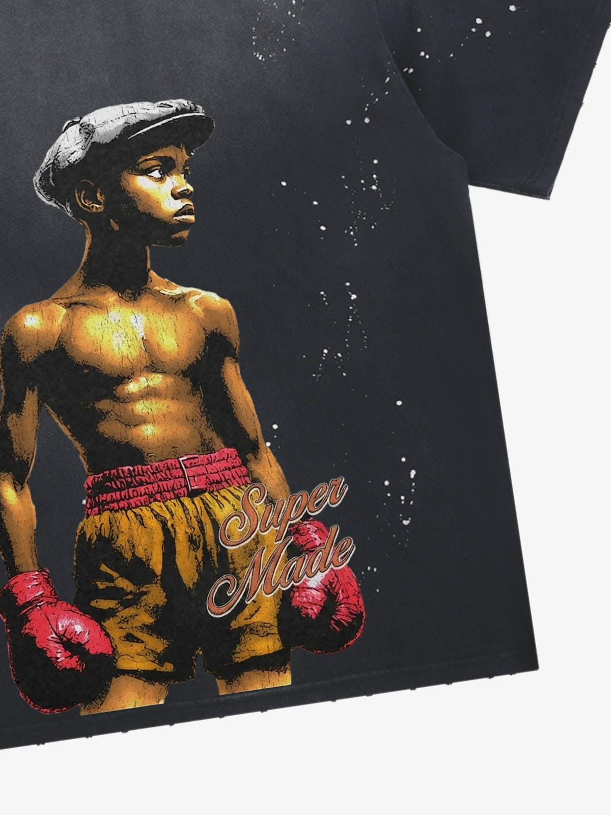 ブラックのオーバーサイズグラフィックTシャツ