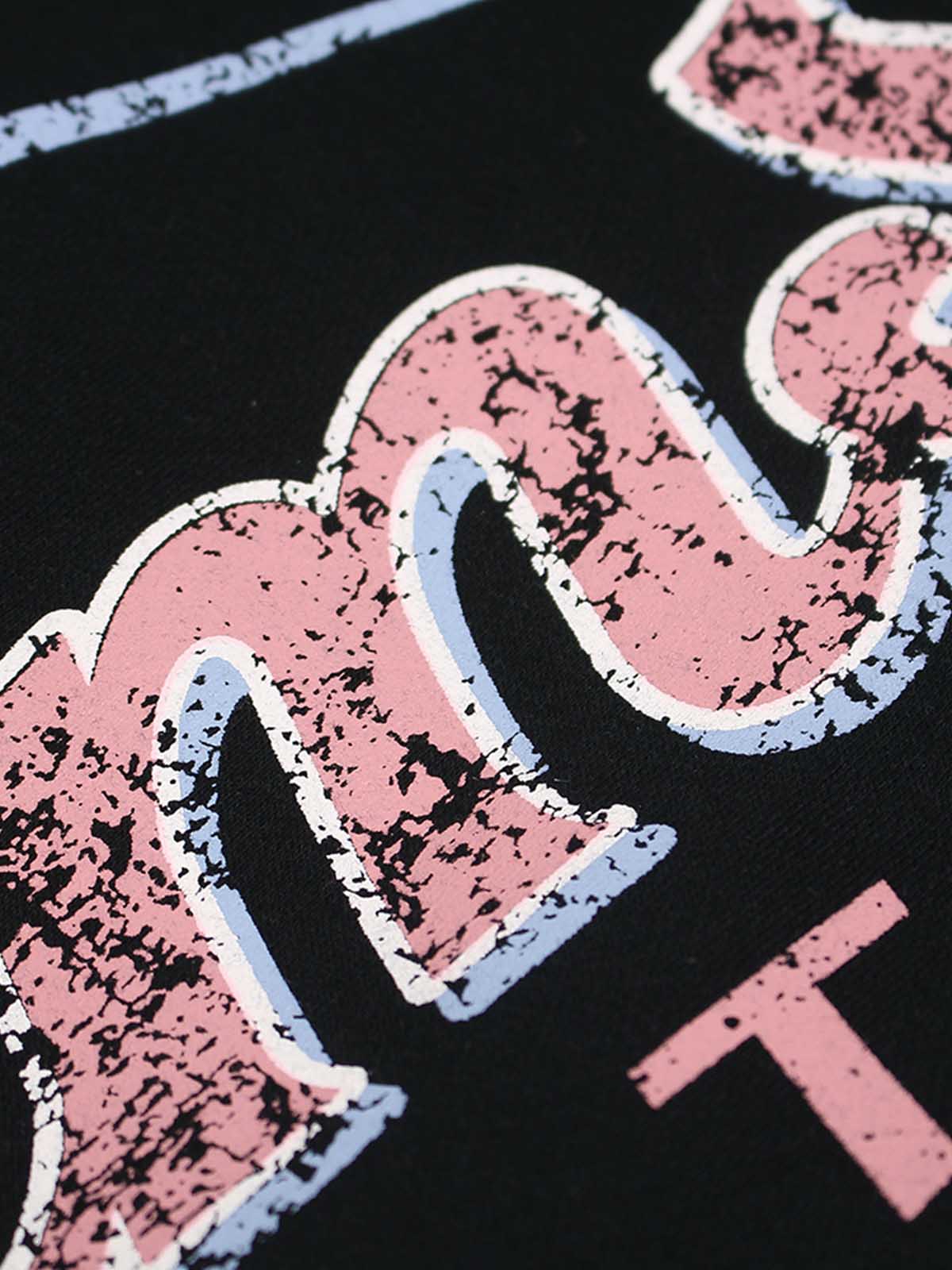 Retro Graphic Fleece-Lined Baggy Sweatpants 