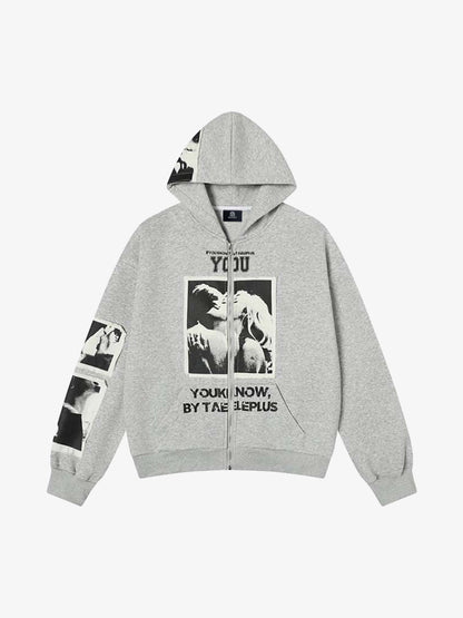 Stylish Graphic Hoodie with Unique Horse Print Design for Casual Wear 