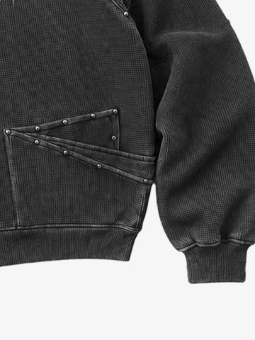 Washed Black Oversized Hoodie with Graphic Logo Print