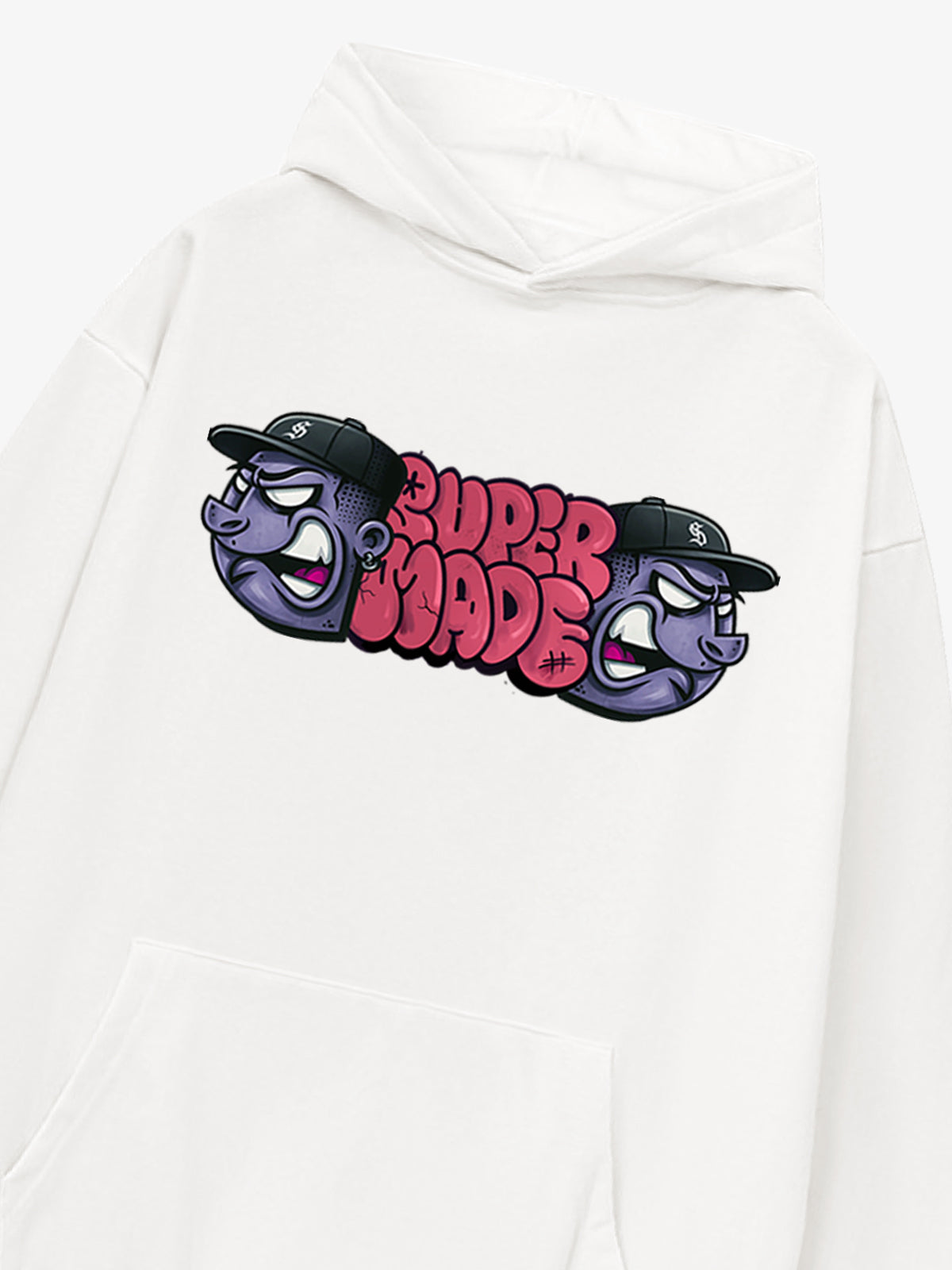 Supermade graffiti font figurine hooded sweatshirt 
