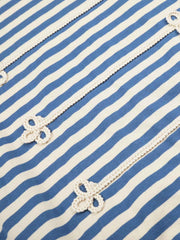 Striped Frog-Button Long Sleeve Tee