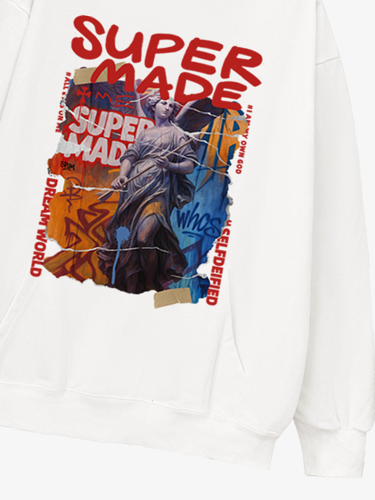 Street Araffiti Cllage Sculpture Hooded Sweatshirt 