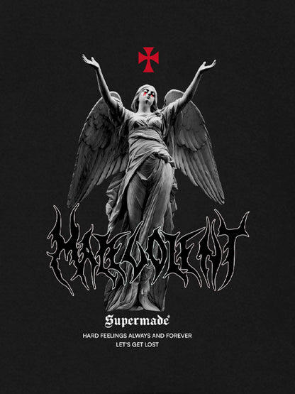 Gothic Angel Graphic Sweatshirt - Perfect for Edgy Streetwear Enthusiasts 