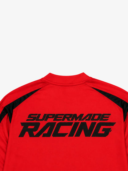 Skull Graphic Layered Racing Logo Long Sleeve Tee