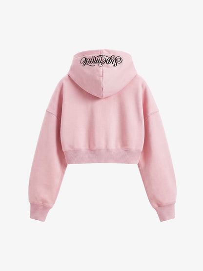Faux Fur Hooded Sweatshirt with Embroidered Scorpion Graphic