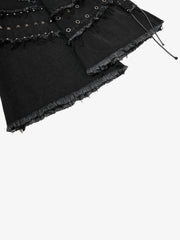 Studded Distressed Flared Jeans