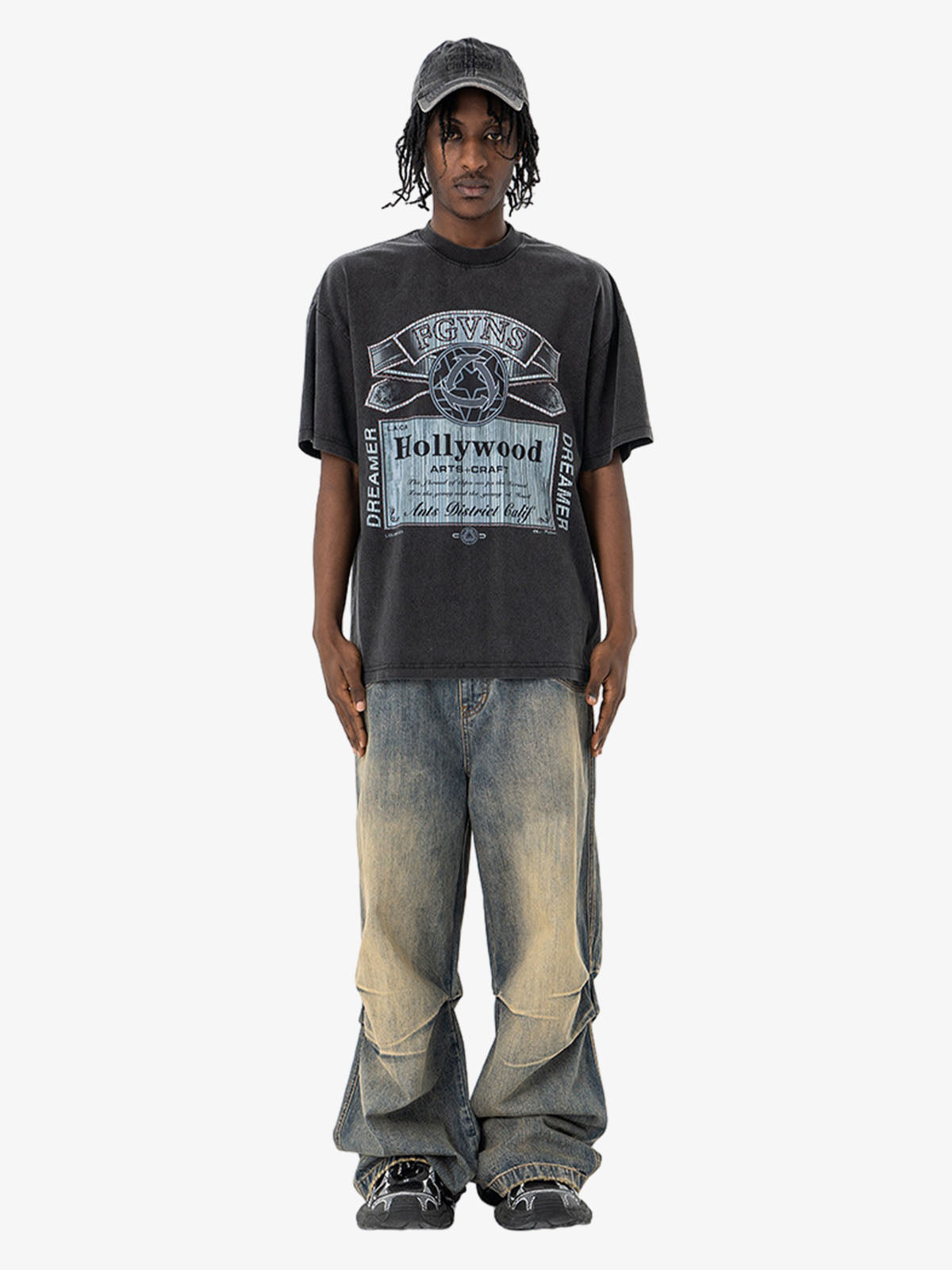 Vintage-Inspired Graphic Washed T-Shirt 
