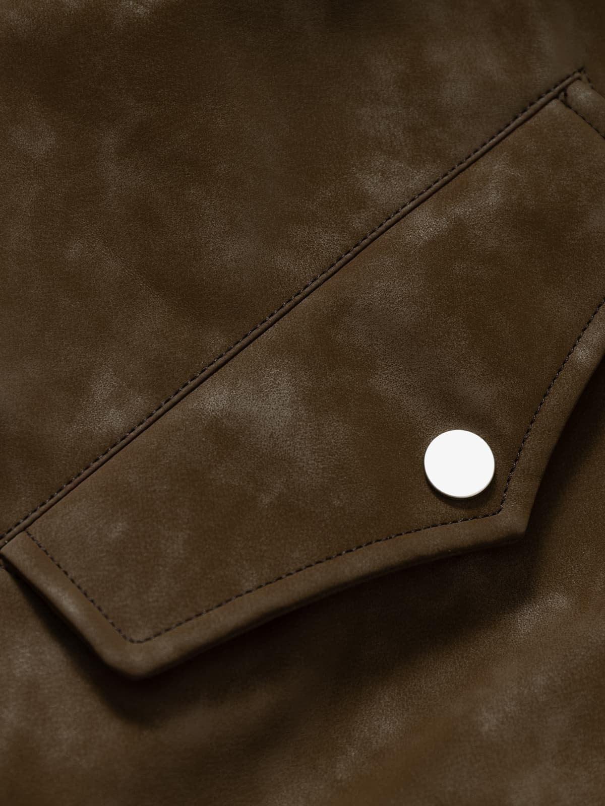Thesupermade Webbing Stitching Leather And Lambskin Cotton Coat 