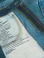 Irregular Graphic Washed Curved-Leg Jeans