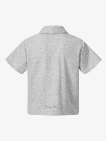 Shawl Collar Button Detail T-Shirt