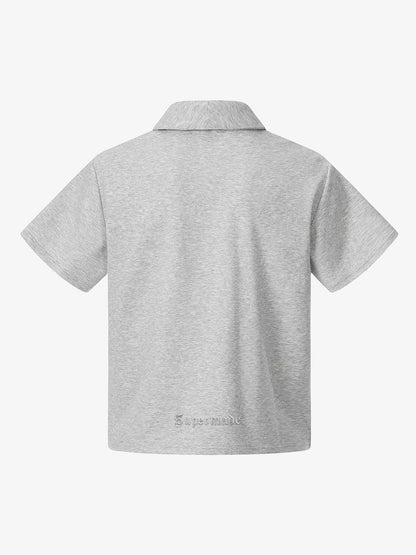 Shawl Collar Button Detail T-Shirt